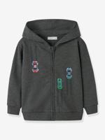 Sweater met rits en capuchon NMMVOLTINUS jongen NAME IT gemêleerd grijs