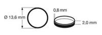fleischmann 648002 Traction tyre 1 (pcs/stuks/Stück) , H0. Outer diameter 13,6 mm, width 2 mm. Corresponds to the spare part number 544002.
