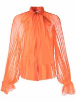 Atu Body Couture blouse transparente à col lavallière - Orange