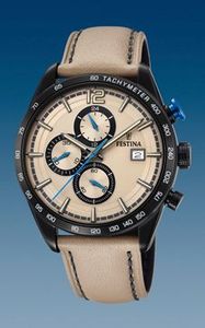 Horlogeband Festina F20344-1 Leder Beige 22mm