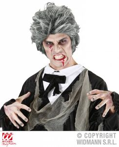 Zombie pruik grijs