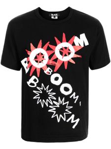 Black Comme Des Garçons t-shirt Boom à imprimé graphique - Noir