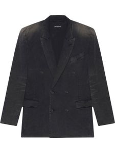 Balenciaga blazer en coton à boutonnière croisée - Noir