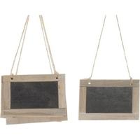 Dijk Natural Collections Krijtbord hangers - 10x st - 15 x 10 cm - houten bordjes