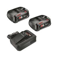 Set di avviamento 18V - BOSCH GREEN - 2 batterie 18V 2,5 Ah + caricabatteria - 1600A031T5