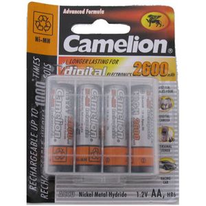 Camelion Batterij oplaadbaar AA / LR06 NimH 1,5V 2600 mAh (4 stuks)