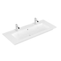 Villeroy & Boch Venticello Wastafel - 120x50cm - 2 kraangaten - overloop - ceramic plus - wit 4104CKR1