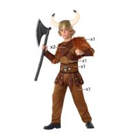 Viking verkleed kostuum Sigurd - kinderen - bruin - carnaval - 6-delig Viking verkleed kostuum Sigurd - kinderen - bruin - carnaval - 6-delig
