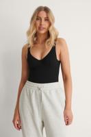 Na-KD katoenen dames body- cup shape body - Zwart