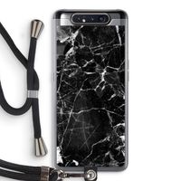 Zwart Marmer 2: Samsung Galaxy A80 Transparant Hoesje met koord