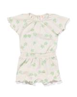 HEMA Baby Jumpsuit Bloemen Gebroken Wit (gebroken wit) - thumbnail