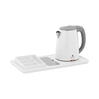 Professionele hotelwaterkoker - wit - 1.2 L - 1800 W - met koffie- en theestation