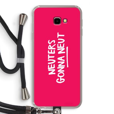 Neuters (roze): Samsung Galaxy J4 Plus Transparant Hoesje met koord