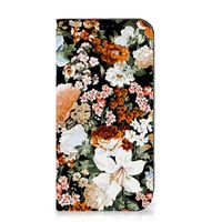 Smart Cover voor iPhone 15 Pro Max Dark Flowers - thumbnail