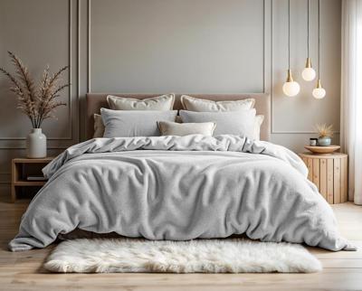 RoyalTextile - Teddy Katoen Dekbedovertrek - Wit - 240 x 220 RoyalTextile - Teddy Katoen Dekbedovertrek - Wit - 240 x 220