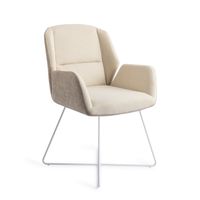 Jesper Home Eetkamerstoel 'Myoko' Cross White, kleur Sandy Hill