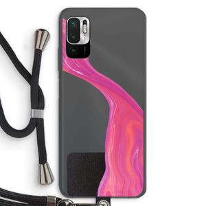 Paarse stroom: Xiaomi Redmi Note 10 5G Transparant Hoesje met koord