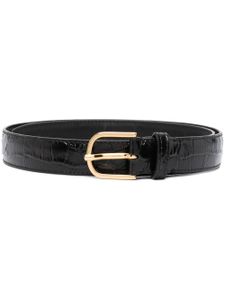 TOTEME ceinture en cuir à effet peau de crocodile - Noir