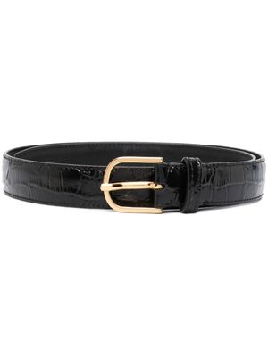 TOTEME ceinture en cuir à effet peau de crocodile - Noir