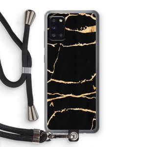 Gouden marmer: Samsung Galaxy A31 Transparant Hoesje met koord
