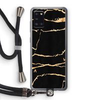 Gouden marmer: Samsung Galaxy A31 Transparant Hoesje met koord