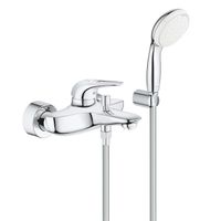 GROHE Eurostyle New badkraan met omstel met koppelingen met douchegarnituur m. open greep chroom/wit 3359230A - thumbnail