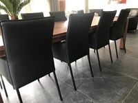 Set van 8 leren eetkamerstoelen - zwart leer - Echt leer, Modern, ontdek de vele Leersoorten en Kleuren bij ShopX