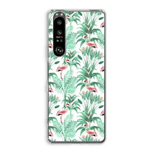 Flamingo bladeren: Sony Xperia 1 III Transparant Hoesje