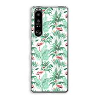Flamingo bladeren: Sony Xperia 1 III Transparant Hoesje