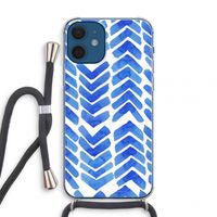 Blauwe pijlen: iPhone 12 mini Transparant Hoesje met koord