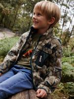 Ritssweater jongens van camouflagefleece saliegroen