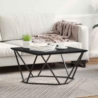 Salontafel Zwart eiken 80 x 80 x 45 cm Engineered hout en staal