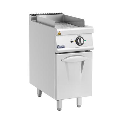 Elektrische grillplaat - 5,4 kW - geribbeld - onderkast - 40 x 70 cm - Pro 730 Serie - Royal Catering