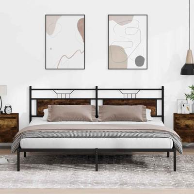 Bedframe zonder matras 193x203 cm spaanplaat gerookt eiken