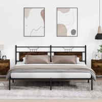 Bedframe zonder matras 193x203 cm spaanplaat gerookt eiken