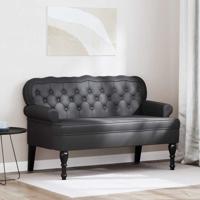 Chesterfield Bank Zwart 119.5 x 64.5 x 75 cm Nep Leer