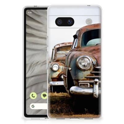 Google Pixel 7A | Siliconen hoesje | met foto Vintage Auto