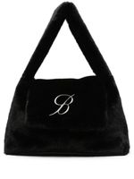 Blumarine sac porté épaule à plaque logo - Noir - thumbnail