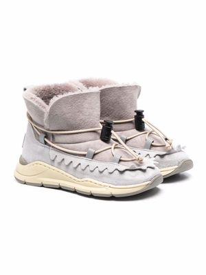 Pèpè bottines à lien de resserrage - Gris