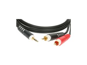 Klotz AY7-0300 2x cinch - 1x mini-jack 3p 3 meter verloopkabel