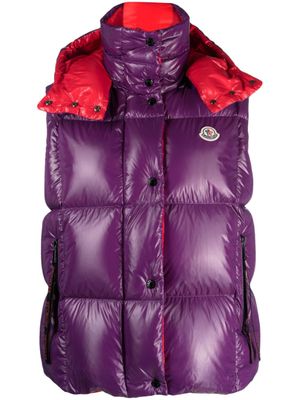 Moncler gilet matelassé Luzule à patch logo - Violet