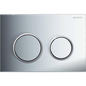 Geberit Omega20 bedieningplaat, 2-toets spoeling frontbediening voor toilet 21.2x14.2cm chroom 115085KH1