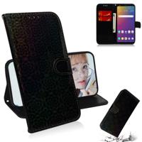 Voor LG Stylo 5 effen kleur kleurrijke magnetische Buckle horizontale Flip PU lederen draagtas met houder & kaartsleuven & portemonnee & Lanyard (zwar