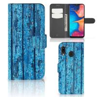 Samsung Galaxy A30 | Book Style Case | Wood Blue