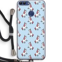 Eenhoorns overal: Huawei P Smart (2018) Transparant Hoesje met koord