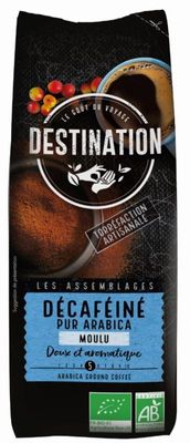 Destination Koffie decaf puur arabica gemalen bio (250 gr)