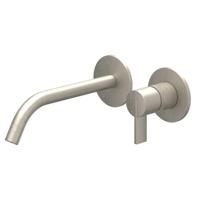 IVY Pact Wastafelkraan Afbouwdeel - 2-Gats Wandmontage - Gebogen Uitloop - Geborsteld Nickel PVD