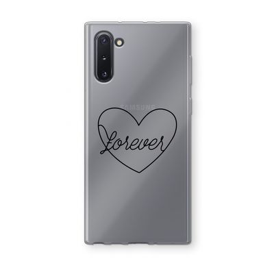 Forever heart black: Samsung Galaxy Note 10 Transparant Hoesje