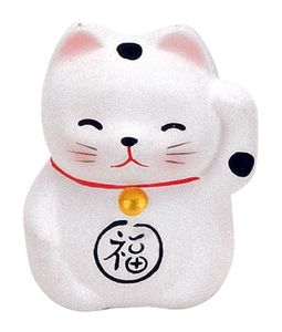 Witte Lucky Cats Figuur - 5.2cm