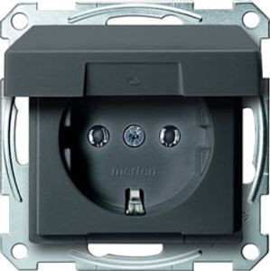 Merten stopcontact enkel antraciet 2311-0414 klapdeksel